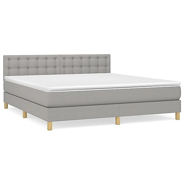 vidaXL Boxspringbett Boxspringbett mit Matratze Hellgrau 180x200 cm Stoff B günstig online kaufen