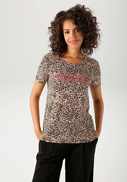Aniston CASUAL T-Shirt, im Leo-Print mit Statement-Schriftzug - NEUE KOLLEK günstig online kaufen