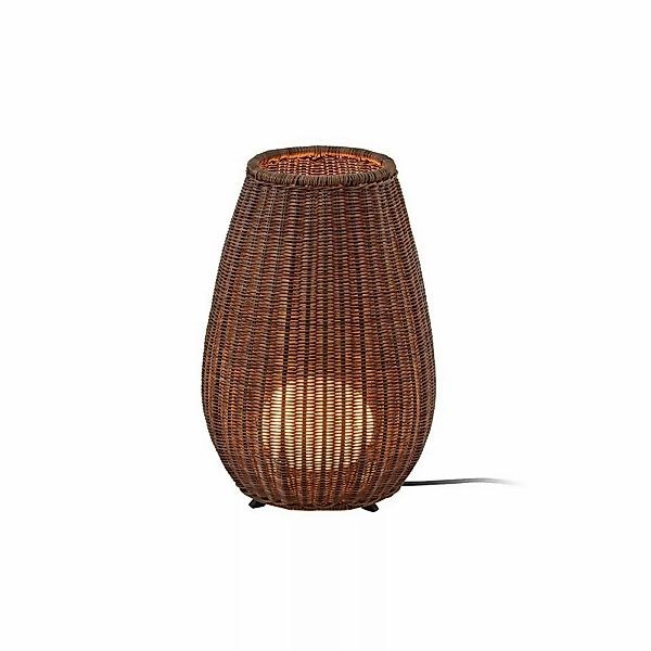 Bover LED-Tischleuchte Amphora, braun/rattan-braun, 47 cm günstig online kaufen