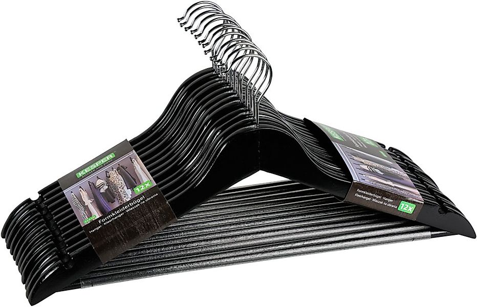 KESPER® Kleiderbügel Formkleiderbügel, 12er Set, FSC, (Set, 12-tlg), mit ru günstig online kaufen