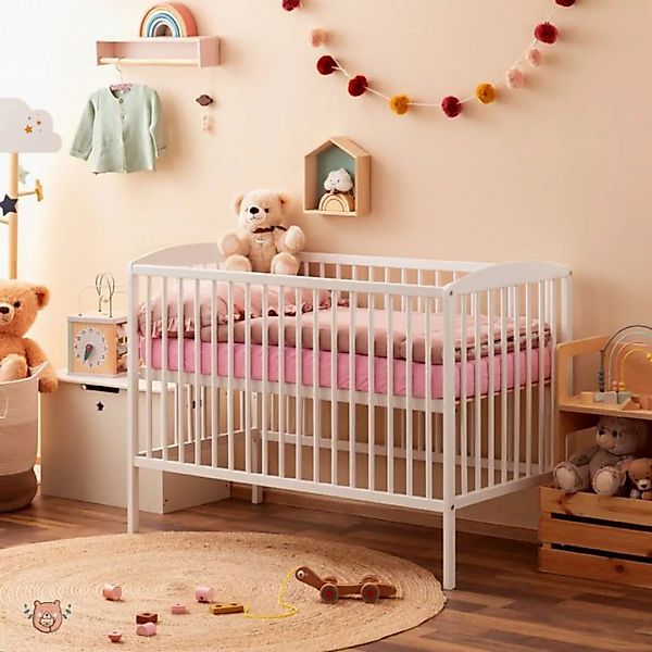 Alcube Babybett EMMI, Komplett-Set 60x120 aus Kiefer mit Matratze und Ganzj günstig online kaufen