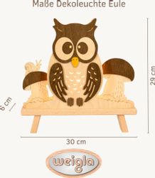 Weigla Dekolicht Eule, Dekolampe aus Holz, günstig online kaufen