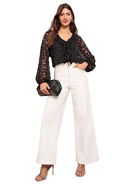 Friends Like These Langarmbluse Friends Like These Rüschenbluse mit Spitze günstig online kaufen