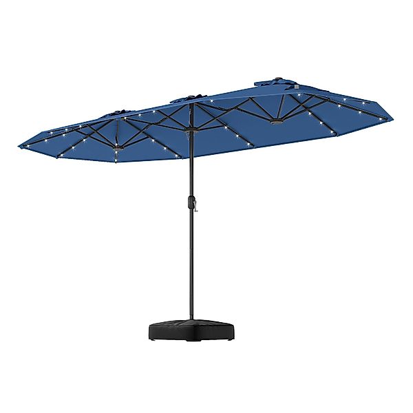 KOMFOTTEU Sonnenschirm, LED Doppelsonnenschirm mit Ständer, günstig online kaufen