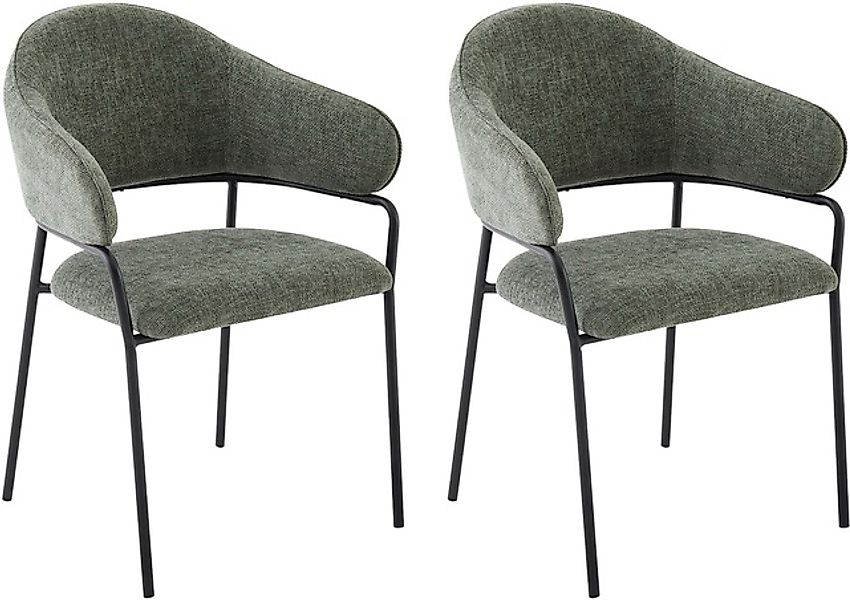 byLIVING Esszimmerstuhl »Curve« (Set) 2 Stk. Webstoff moderner Stoff Stuhl günstig online kaufen