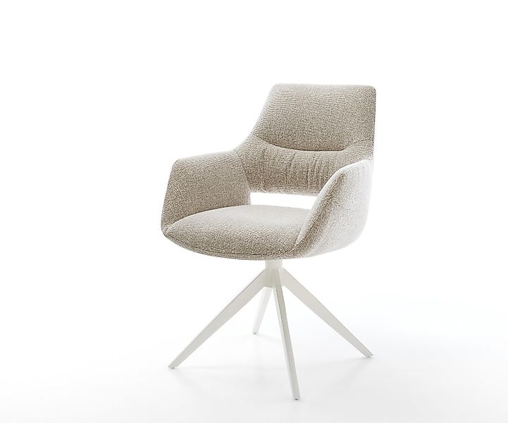 Drehstuhl Yago-Flex mit Armlehnen Webstoff Soft Beige Kreuzgestell breit We günstig online kaufen