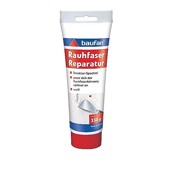 baufan® Spachtelmasse Rauhfaser Reparatur 330g Raufaserspachtel günstig online kaufen