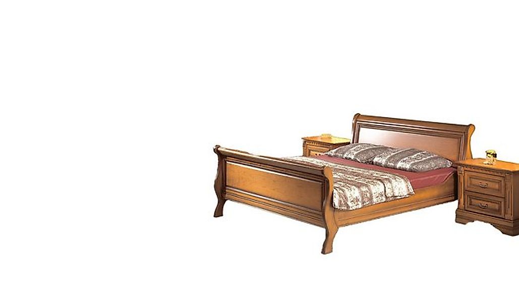 Xlmoebel Bett Braunes 3-teiliges Holzmöbelbett-Set im Landhausstil mit 2 (3 günstig online kaufen