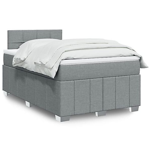 vidaXL Boxspringbett, Boxspringbett mit Matratze Hellgrau 120x190 cm Stoff günstig online kaufen