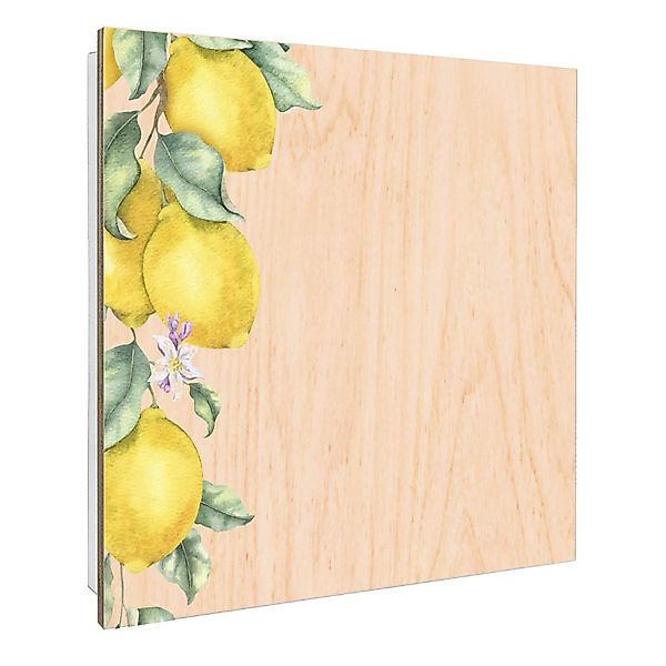 Banjado Schlüsselkasten mit Holzfront 30x30cm Weiß Scharnier Links 50 Haken günstig online kaufen