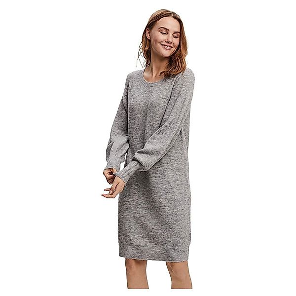 Vero Moda Simone Langarm Kurzes Kleid M Light Grey Melange günstig online kaufen