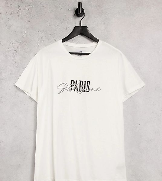 Sixth June – Oversized-T-Shirt in Weiß mit Paris-Schriftzug – exklusiv bei günstig online kaufen