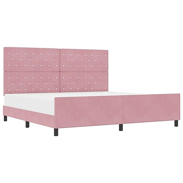 vidaXL Boxspringbett mit Kopfteil Rosa 200 x 200 cm Samt 3344902 günstig online kaufen