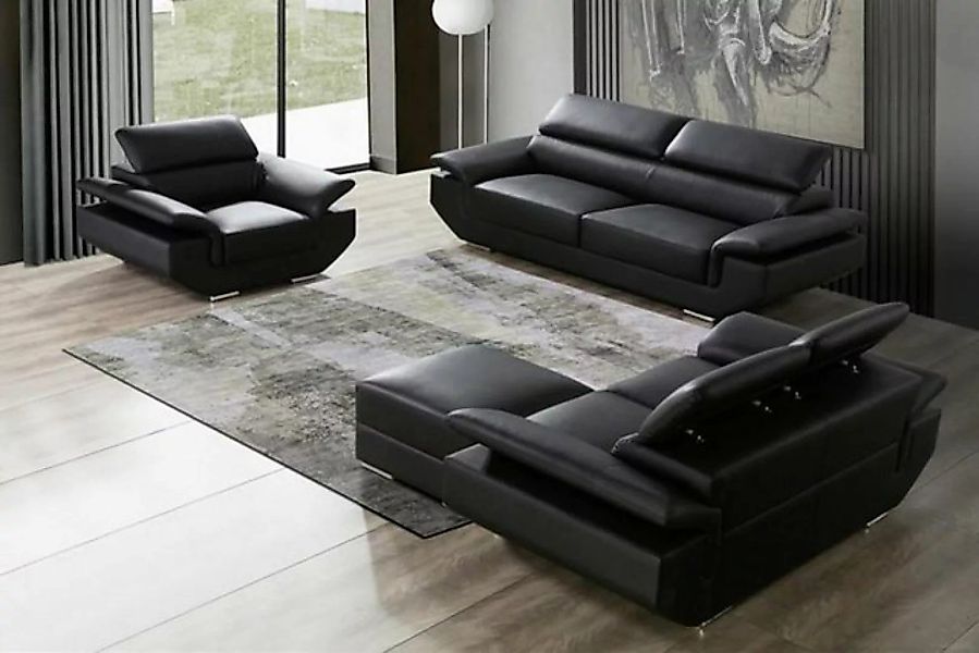 JVmoebel Sofa Moderne Sofagarnitur 3+1+1 Sitzer luxus Design Schwarz Neu, M günstig online kaufen