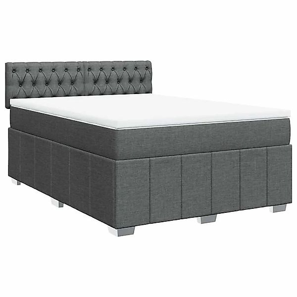 vidaXL Boxspringbett mit Matratze Dunkelgrau 140x200 cm Stoff 3287099 günstig online kaufen