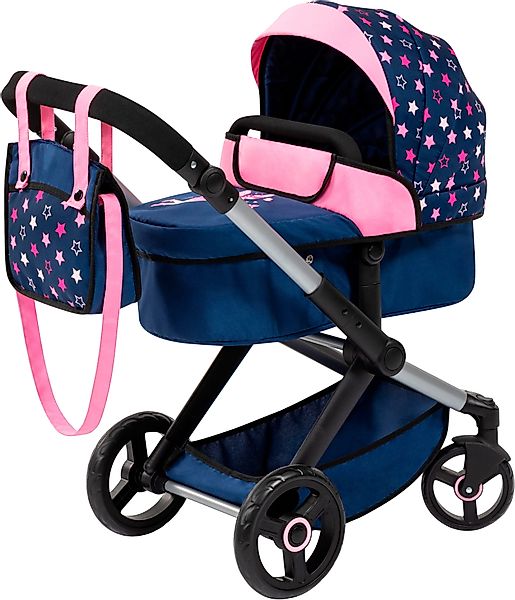 Bayer Kombi-Puppenwagen Xeo, blau/pink Sternchen günstig online kaufen