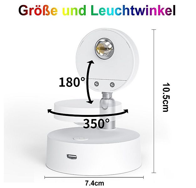 Rosnek LED Wandstrahler Drahtlos, wiederaufladbar, RGB, für die Beleuchtung günstig online kaufen