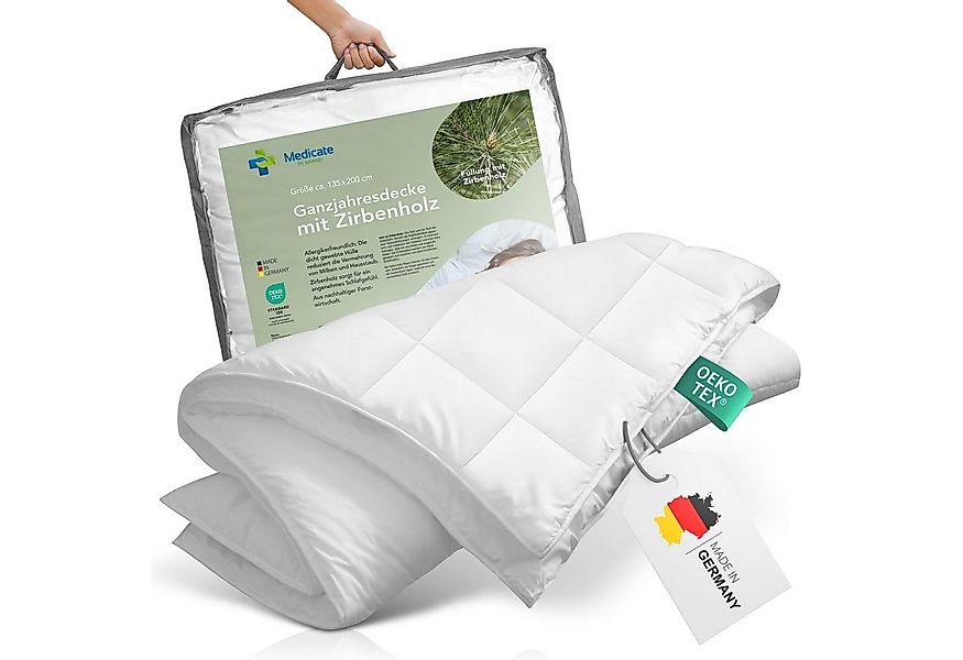Medicate Naturfaserbettdecke Medicate Zirbe Feder Ganzjahresdecke 135x200 c günstig online kaufen