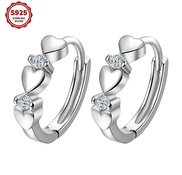Taffstyle Paar Creolen Damen Ohrringe 925 Sterling Silber Creolen Herz Zirk günstig online kaufen