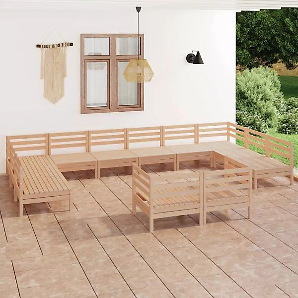 12-tlg. Garten-lounge-set Massivholz Kiefer günstig online kaufen