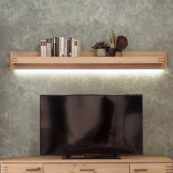 Wohnzimmer Wandboard in Balkeneiche Bianco furniert 180 cm breit günstig online kaufen
