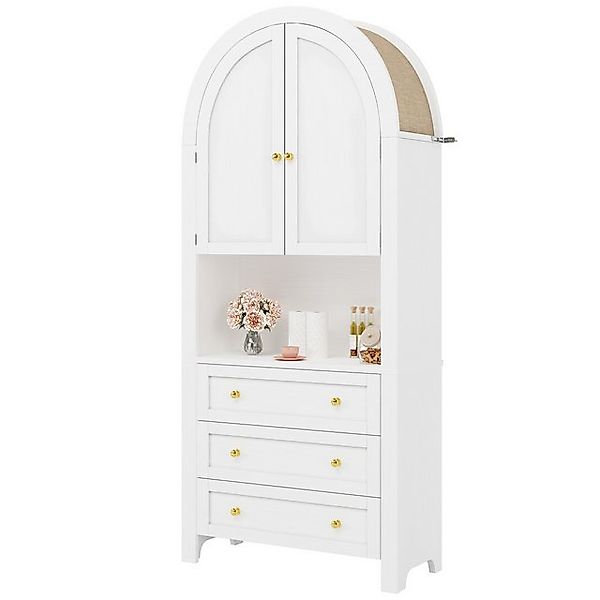 OKWISH Hochschrank Hoher Bogen-Aufbewahrungsschrank,mit Schubladen (70 x 35 günstig online kaufen