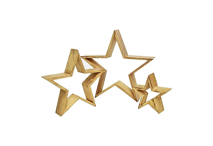 Spetebo Dekofigur Mango Holz Stern Aufsteller (3er Set, 1 St., Sterne Set n günstig online kaufen