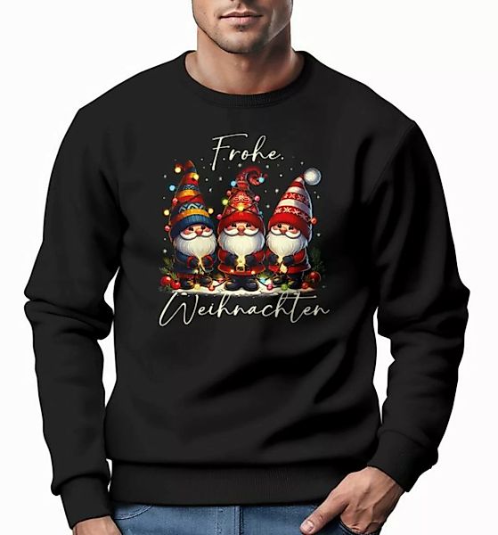 MoonWorks Sweatshirt Sweatshirt Herren Weihnachtspullover Wichtel Aufdruck günstig online kaufen