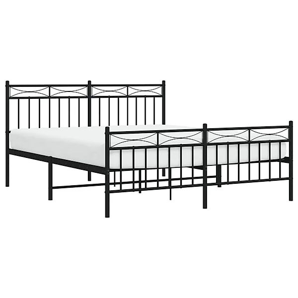 vidaXL Metallbett ohne Matratze mit Fußteil Schwarz 160x200 cm 373712 günstig online kaufen
