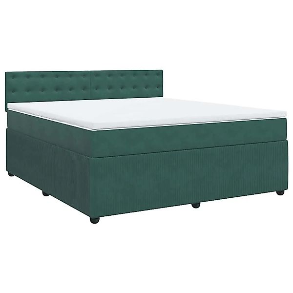 vidaXL Boxspringbett mit Matratze Dunkelgrün 180x200 cm Samt 3287821 günstig online kaufen
