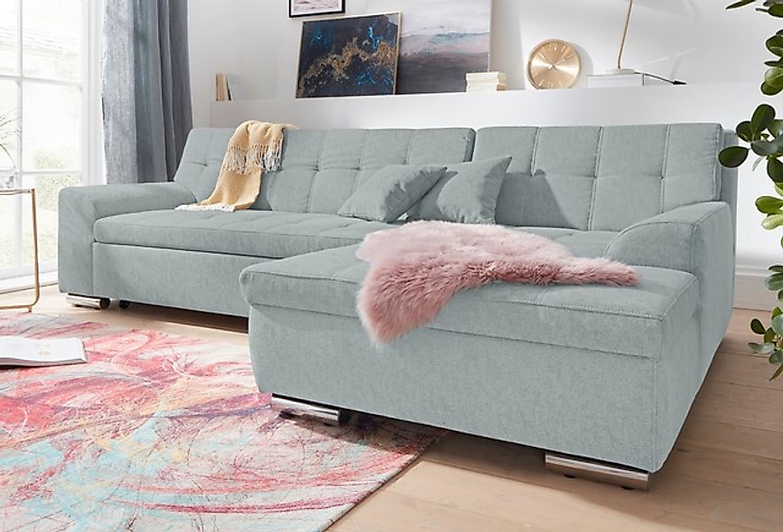 DOMO collection Ecksofa »Aversa, moderne Steppung im Sitz und Rücken, gesch günstig online kaufen