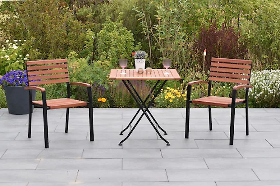 MERXX Garten-Essgruppe »»Schlossgarten«« Set, Geöltes Eukalyptusholz, 3 Stk günstig online kaufen