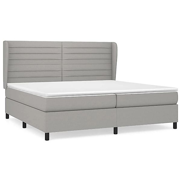 vidaXL Boxspringbett mit Matratze Hellgrau 200x200 cm Stoff1372478 günstig online kaufen