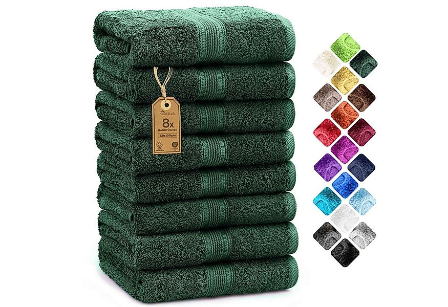 NatureMark Handtücher 8er-Set Frottier Handtücher 50x100cm, 100% Baumwolle günstig online kaufen