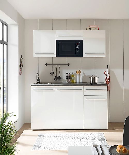 BASIC by Balculina Pantryküche "Jazz Singleküche" Breite 160 cm, wahlweise günstig online kaufen