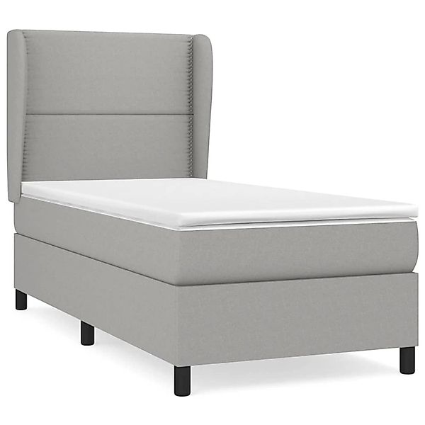 vidaXL Boxspringbett mit Matratze Hellgrau 100x200 cm Stoff1372453 günstig online kaufen