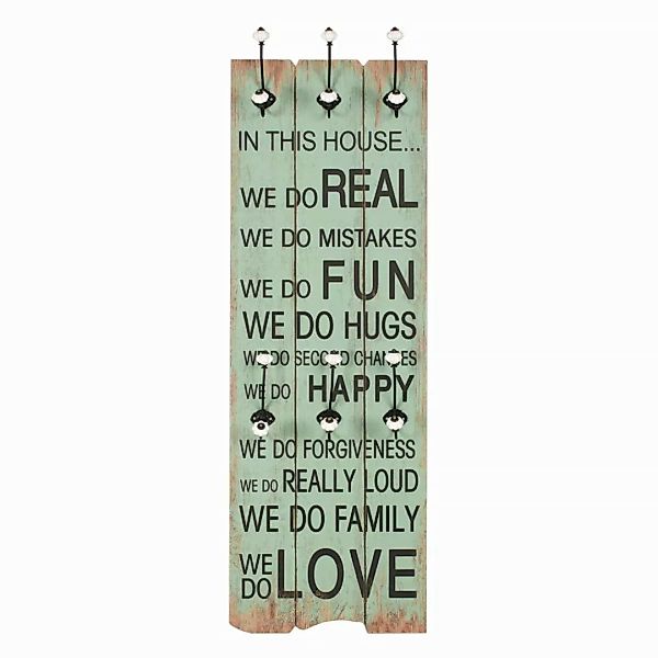 Wandgarderobe Mit 6 Haken 120 X 40 Cm "happy Love" günstig online kaufen