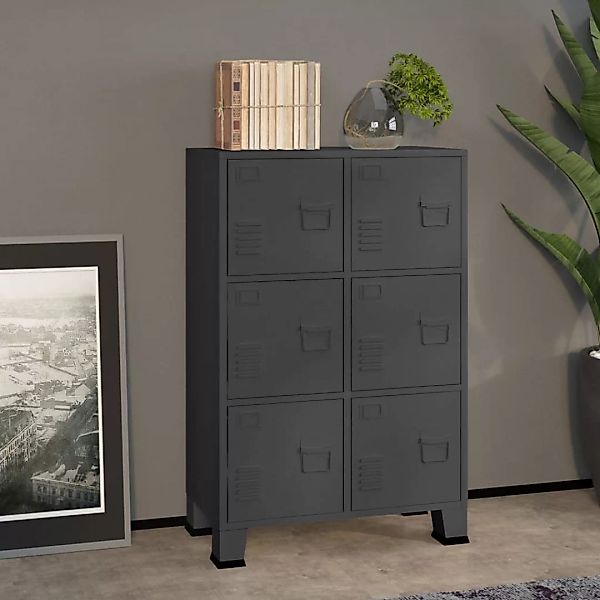 vidaXL Aufbewahrungsbox Lagerschrank Industrial Anthrazit 75x40x115 günstig online kaufen