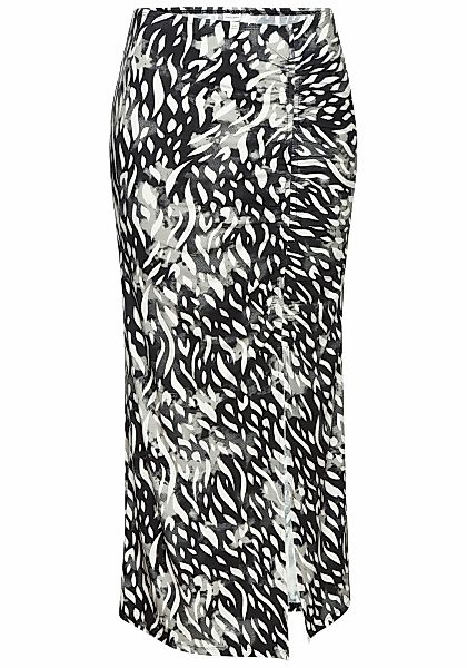 LASCANA Jerseyrock, mit seitlicher Raffung und Schlitz, Midirock im Allover günstig online kaufen