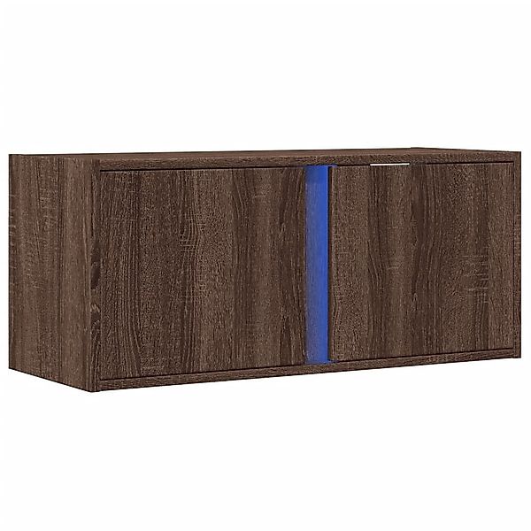 vidaXL TV-Wand TV-Wandschrank mit LED-Beleuchtung Eichen-Optik günstig online kaufen