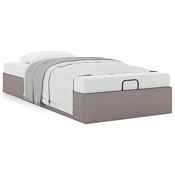 vidaXL Bett Ottoman-Bett ohne Matratze Taupe 100x200 cm Stoff günstig online kaufen