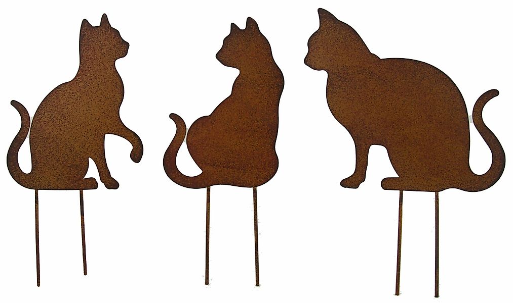 Posiwio Gartenstecker Beetstecker 3er Set Katzen günstig online kaufen