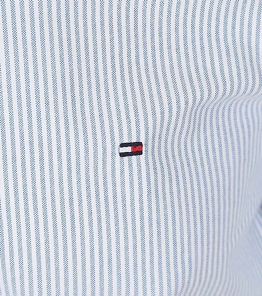 Tommy Hilfiger Oxford Hemd Streifen Hellblau  - Größe L günstig online kaufen