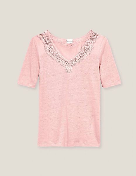 MADELEINE Kurzarmshirt "Shirt Kurzarm-Shirt aus Leinen mit feinem Spitzen-A günstig online kaufen