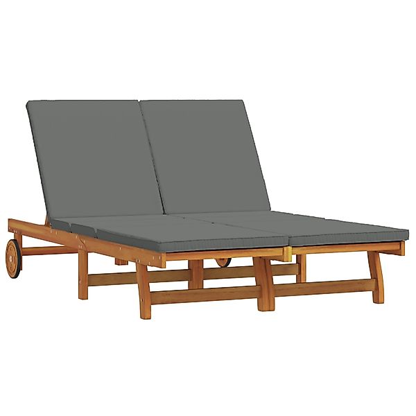 vidaXL Doppel-Sonnenliege mit Rädern und Kissen Massivholz Akazie 3325189 günstig online kaufen