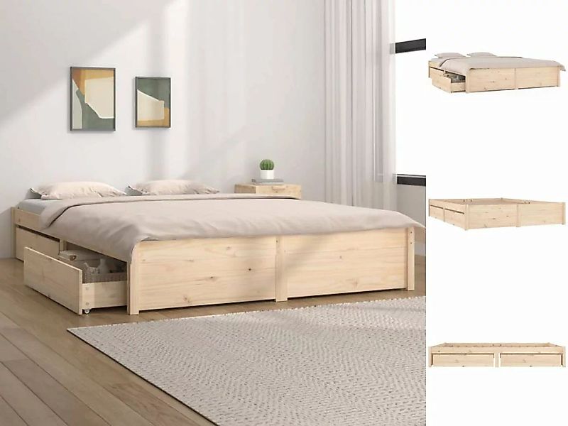 vidaXL Bettgestell Bett mit Schubladen 140x190 cm Bett Bettgestell Bettrahm günstig online kaufen