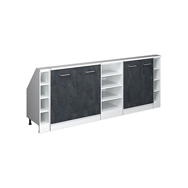 Vicco Unterschrank R-Line, Schwarz Beton/Weiß, 215 günstig online kaufen