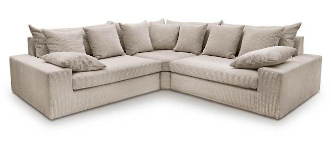 Ecksofa Cord Beige 301 x 301 cm AVELLINO günstig online kaufen