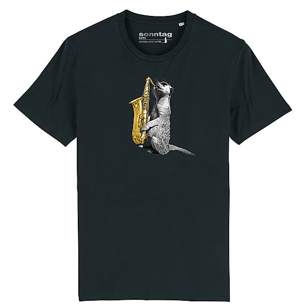 Erdmännchen Saxofonist – Unisex T-shirt günstig online kaufen