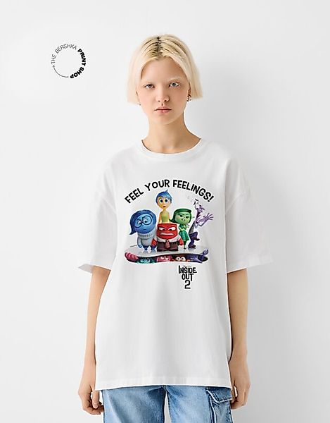 Bershka T-Shirt Inside Out 2 Mit Kurzen Ärmeln Damen Xl Weiss günstig online kaufen
